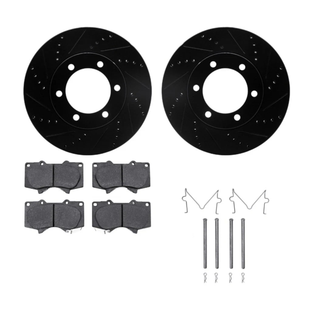 Brake Rotor Set for Toyota Tundra (2000–2006) ALX-PAU-DF-8412-76014-CLA1 Drilled Slotted