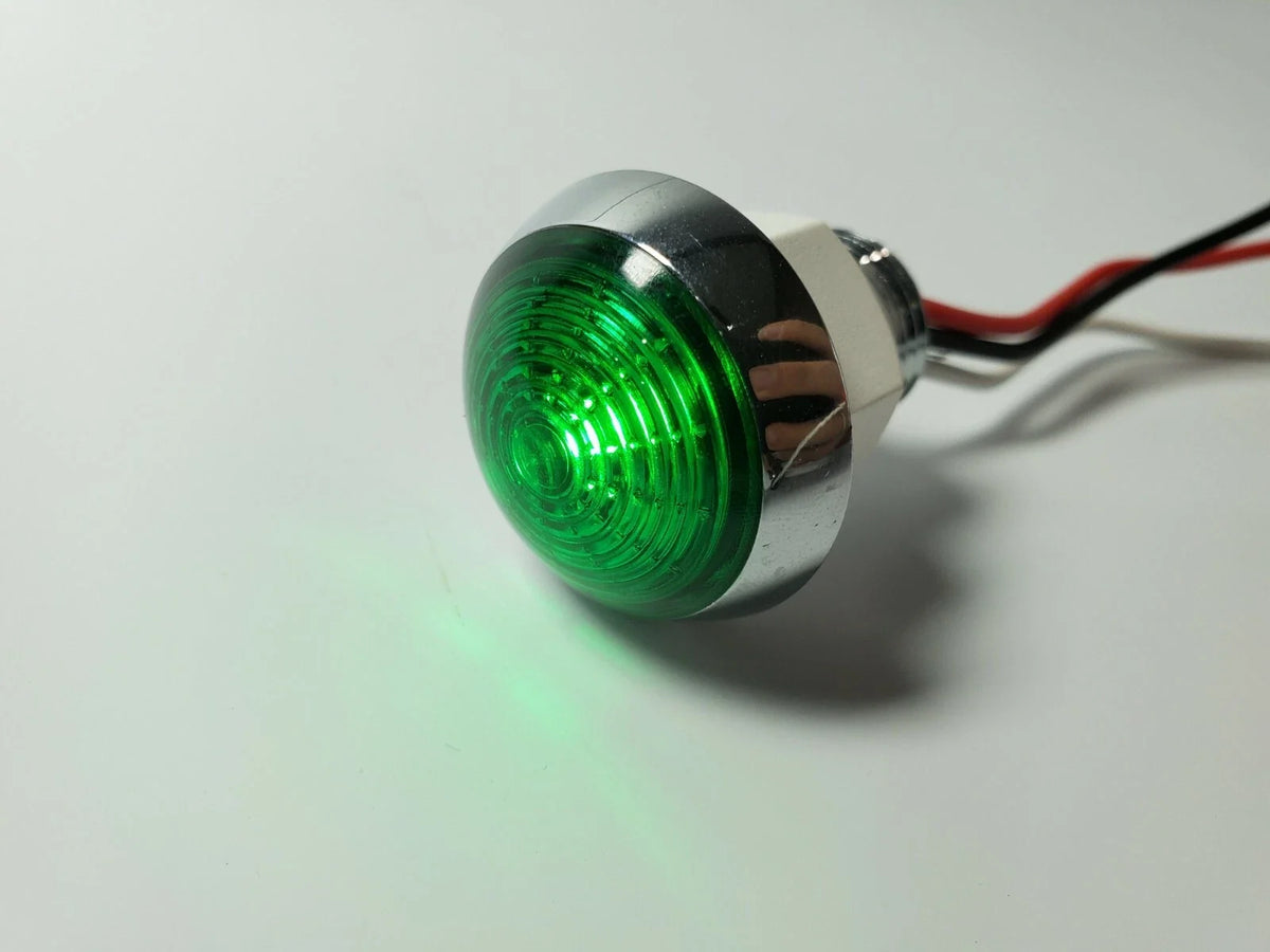1-1/4in Dual Function Green LED Marker Light for Mini Moon Chrome (1)