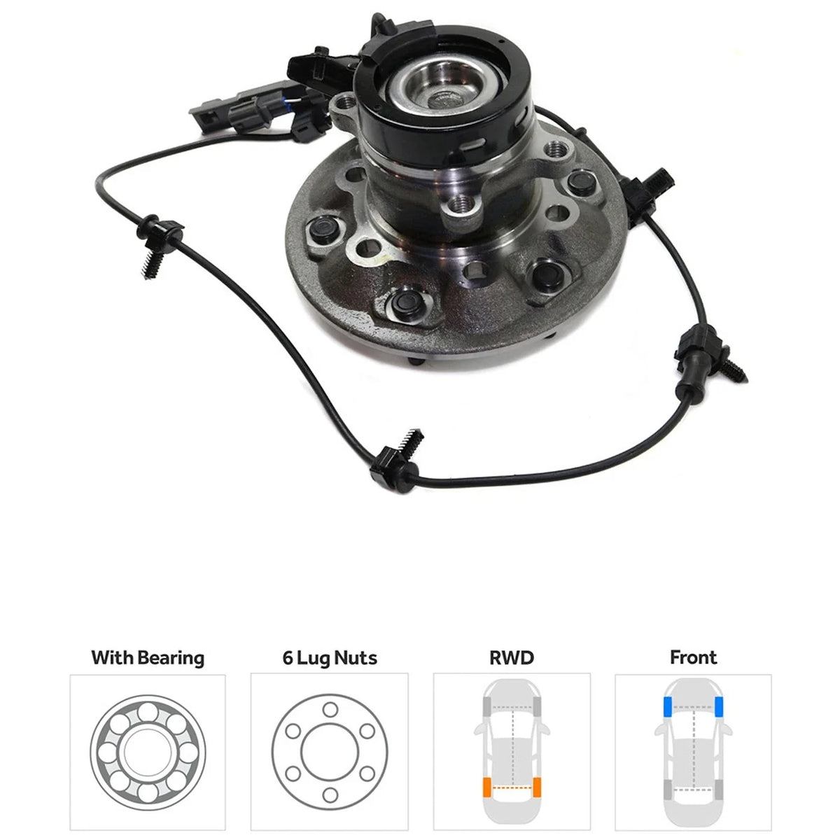 Wheel Hubs for Chevrolet Colorado (2004–2008) Front RWD Z71 Off-Road