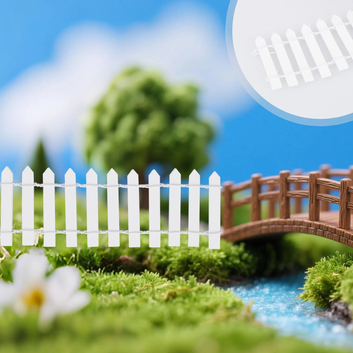 2X Mini Fairy Garden Fence for Decorative Picket (35.43in Long)