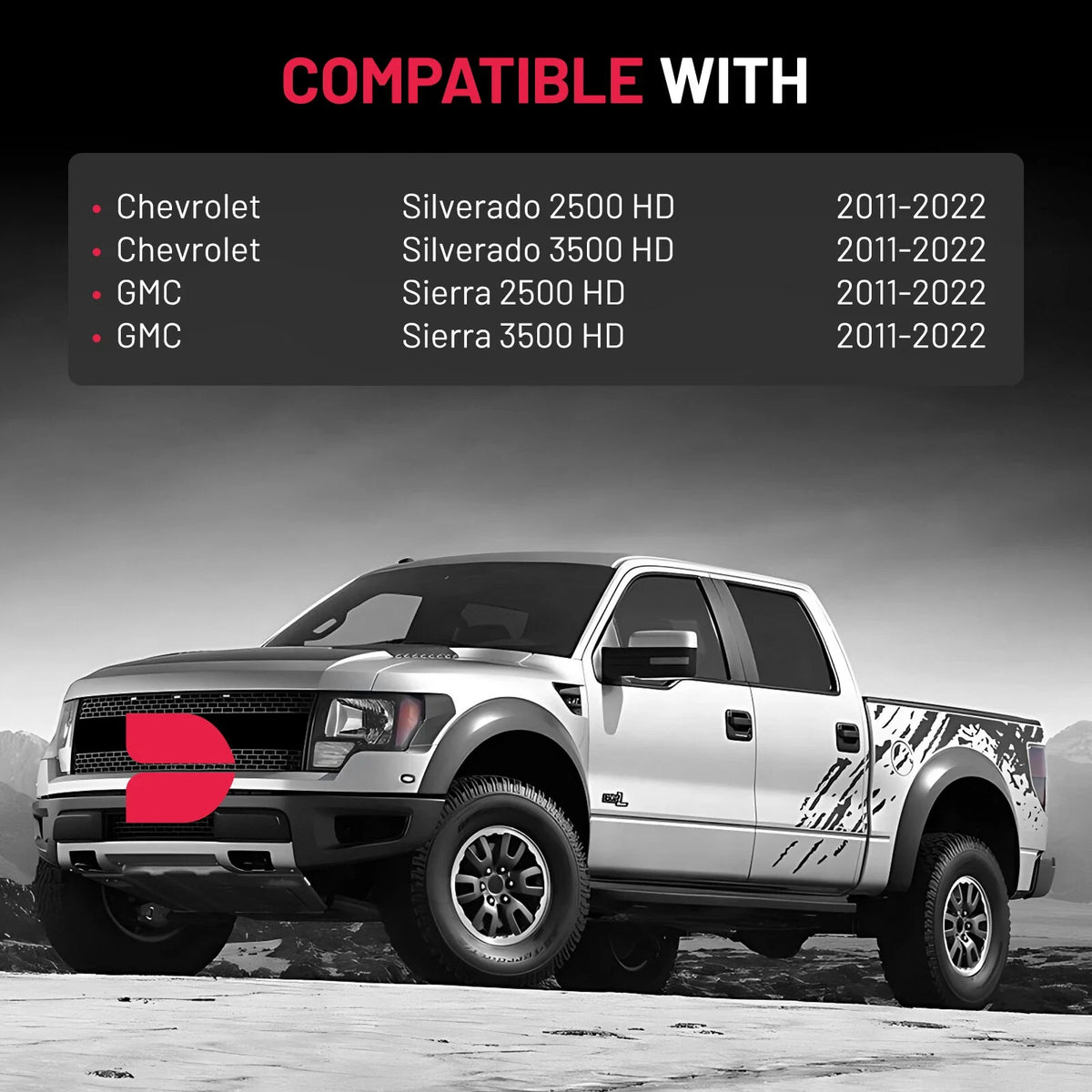 Set of 4 Wheel Spacers Adapters for Chevy Silverado 2500 HD (2011–2022)