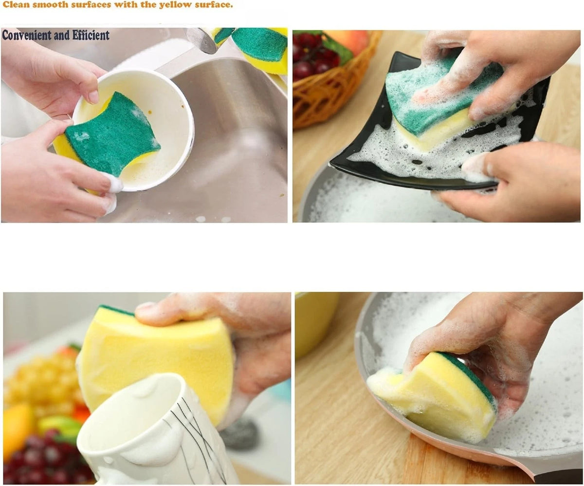 Pack of 24 Eco Non-Scratch Scrub Sponges for Kitchen Cleaning
