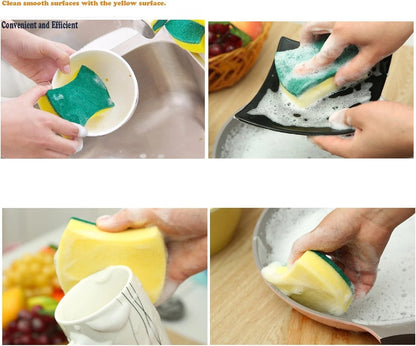 Pack of 24 Eco Non-Scratch Scrub Sponges for Kitchen Cleaning