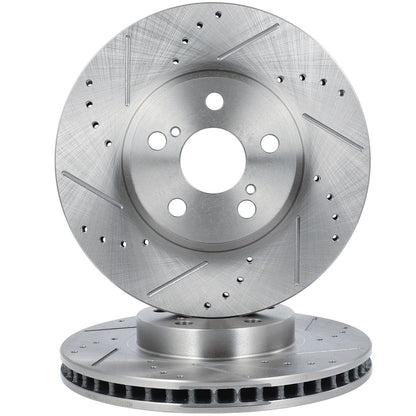 Front Drilled Slotted Brake Rotors for Toyota Corolla (2003–2008)
