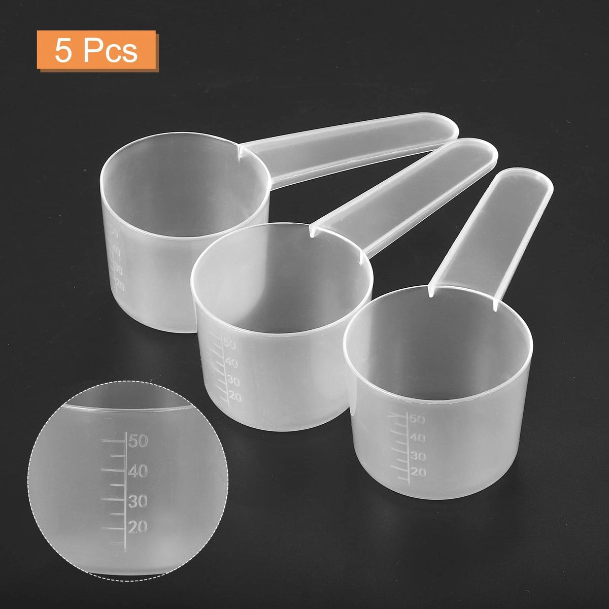 Set of 5 Plastic Measuring Spoons for Cooking and Baking