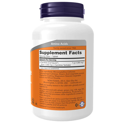 L-Carnitine 1,000 mg for NOW Foods Supplements (100 Count)
