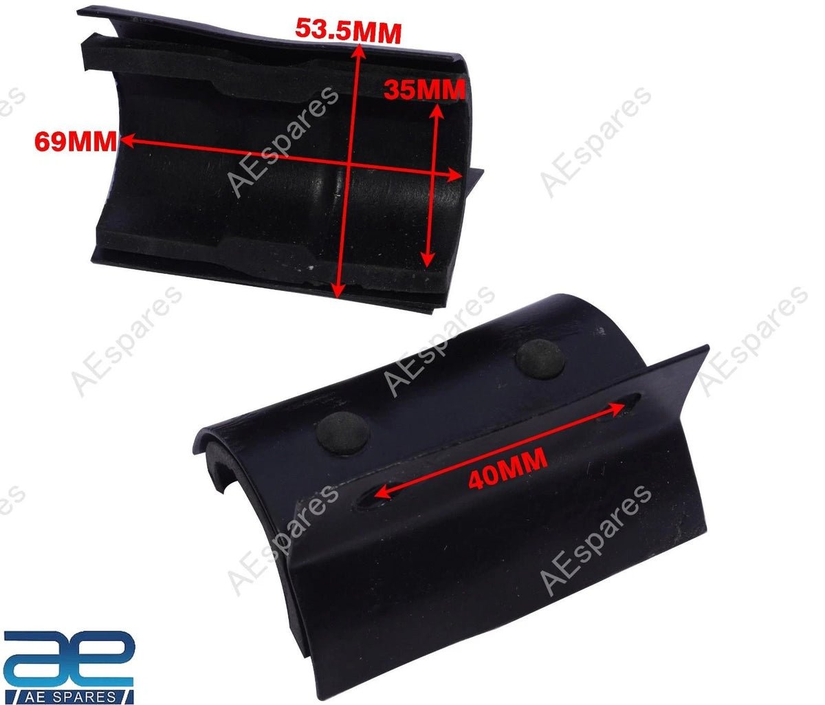 Set of 2 Radiator Support Brackets with Rubber for Suzuki 800 (1986–2005) 17810M84010, 17812M78121