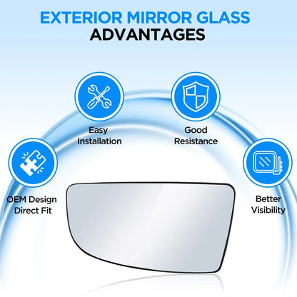 Left Lower Mirror Glass for Ford T-250 T-350 T-350 HD (2015–2019) BK3Z17K707A