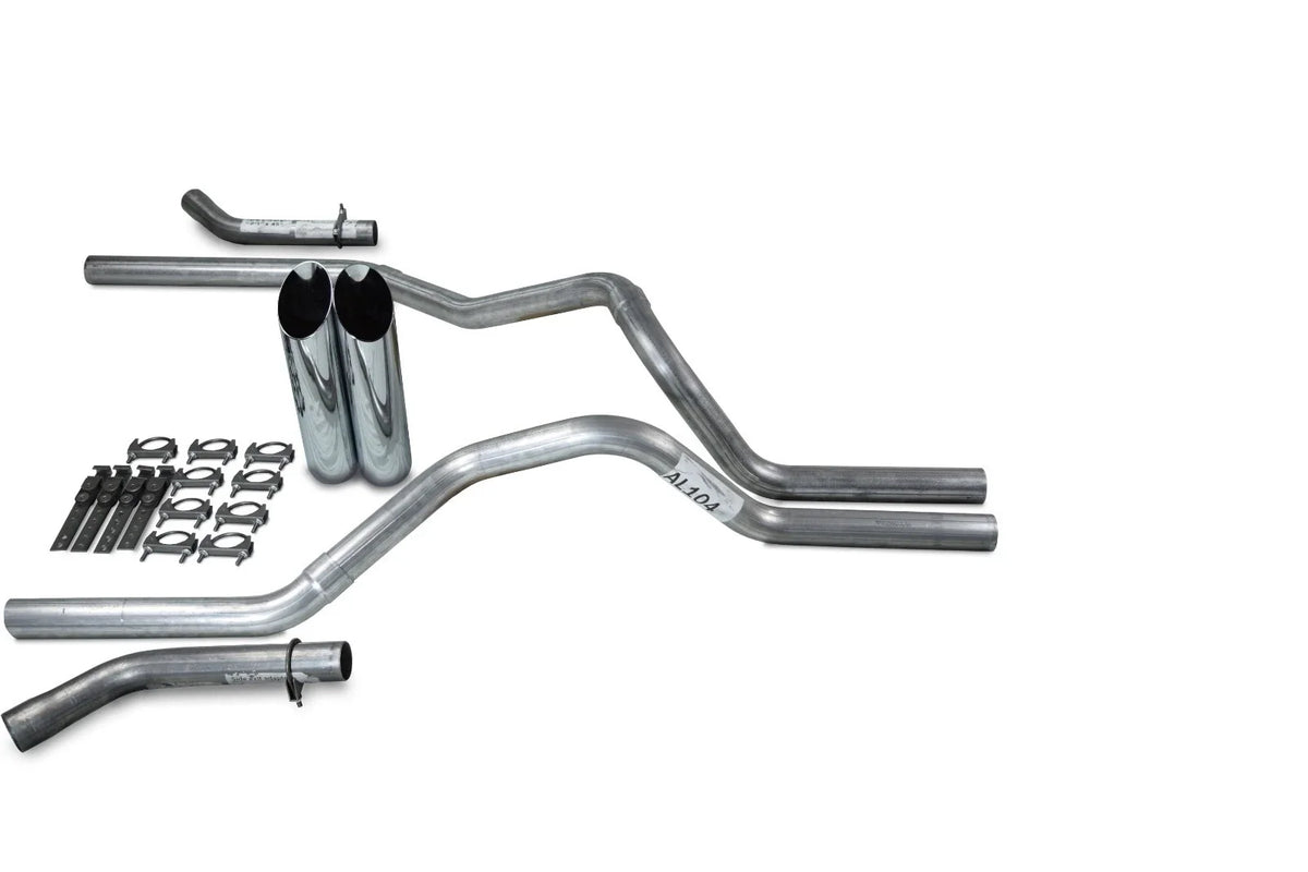 2.5" Dual Exhaust Kit for Ford F150 (2015–2020) No Muffler Slash Tips