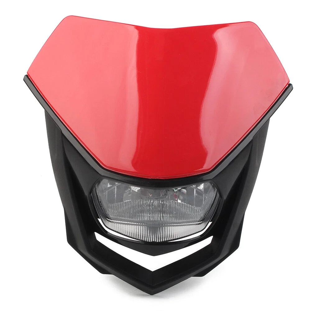 1 Pcs Red Universal Headlight for Supermoto Dirt Bike (Universal Fit)