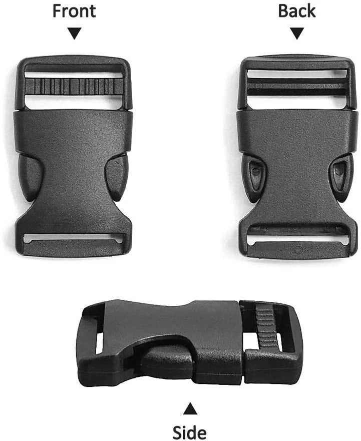 60PC Webbing Strap Set for Backpack Collar with Side Release Clips & Buckles