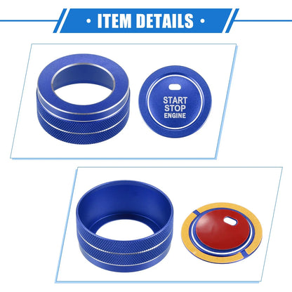 Set of 4 AC Climate Control Knob Rings for Toyota RAV4 (2019–2023) Blue