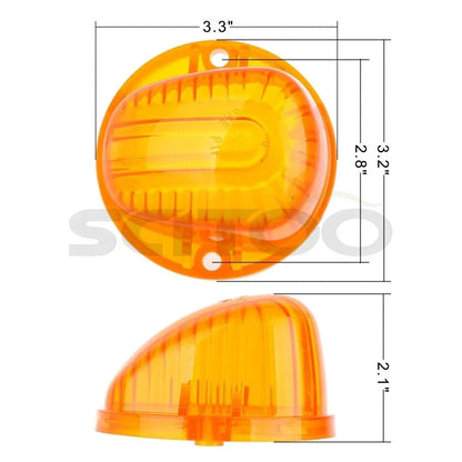5X Amber Lens Cab Marker Light 6-5730-SMD-Ultra White LED + Base for Chevy GMC