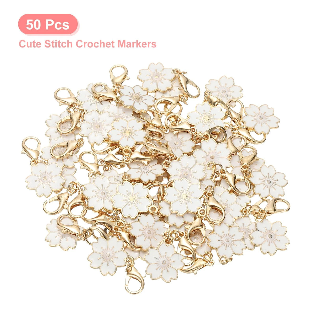 50 Pack Crochet Stitch Markers for Flower Cherry Blossom