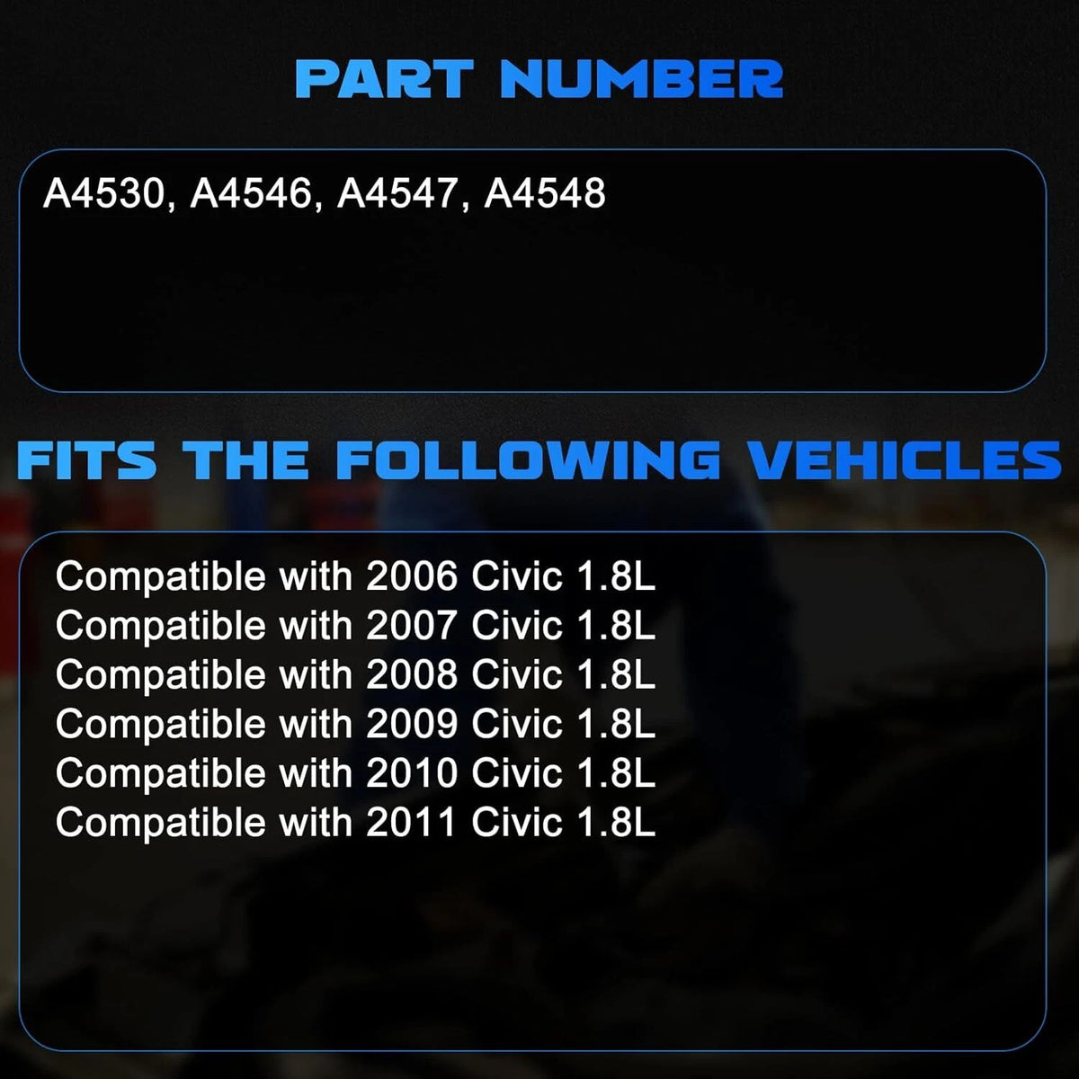 4X Motor Trans Mounts for Honda Civic 2006–2011 (A4530, A4546, A4547, A4548)