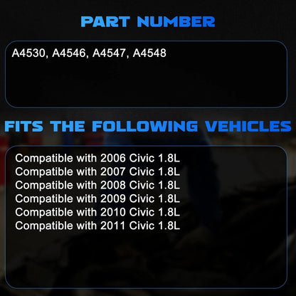 4X Motor Trans Mounts for Honda Civic 2006–2011 (A4530, A4546, A4547, A4548)