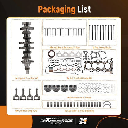 G4FD Engine Overhaul Rebuild Kit w/ Crankshaft Rods for Hyundai Accent Kia 1.6L (2000–2015)