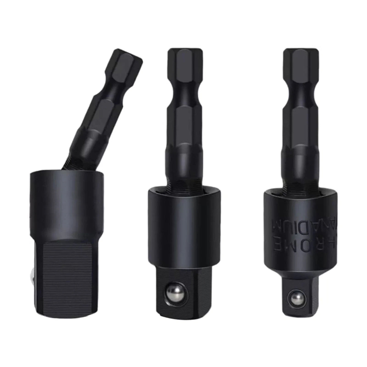 3pcs 360 Degree 1/4in Hex Shank Extension Socket Adapter for Automotive