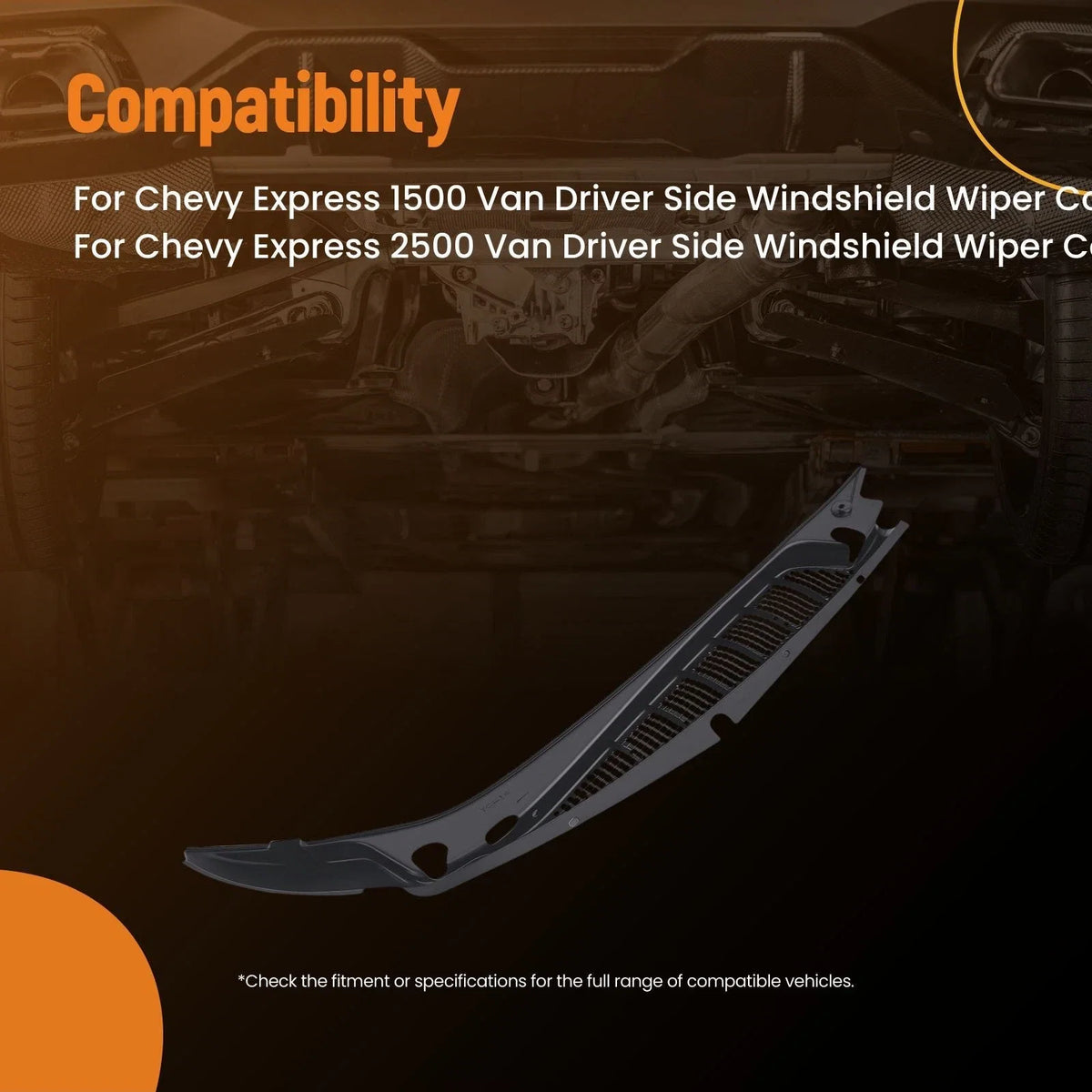 Left Driver Side Windshield Wiper Cowl Vent 25826329 for Chevy Express Savana (2003–2023)