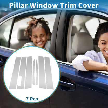 7pcs Door Pillar Window Trim for Ford Maverick (2022–2023) Silver Tone