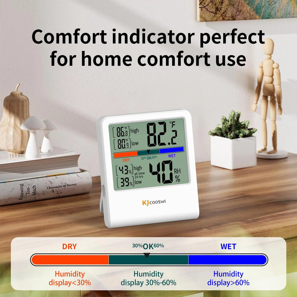 Digital Thermometer Hygrometer for Indoor Use