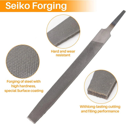 8" Flat Medium Cut File, Double Cut Teeth for Automotive Use