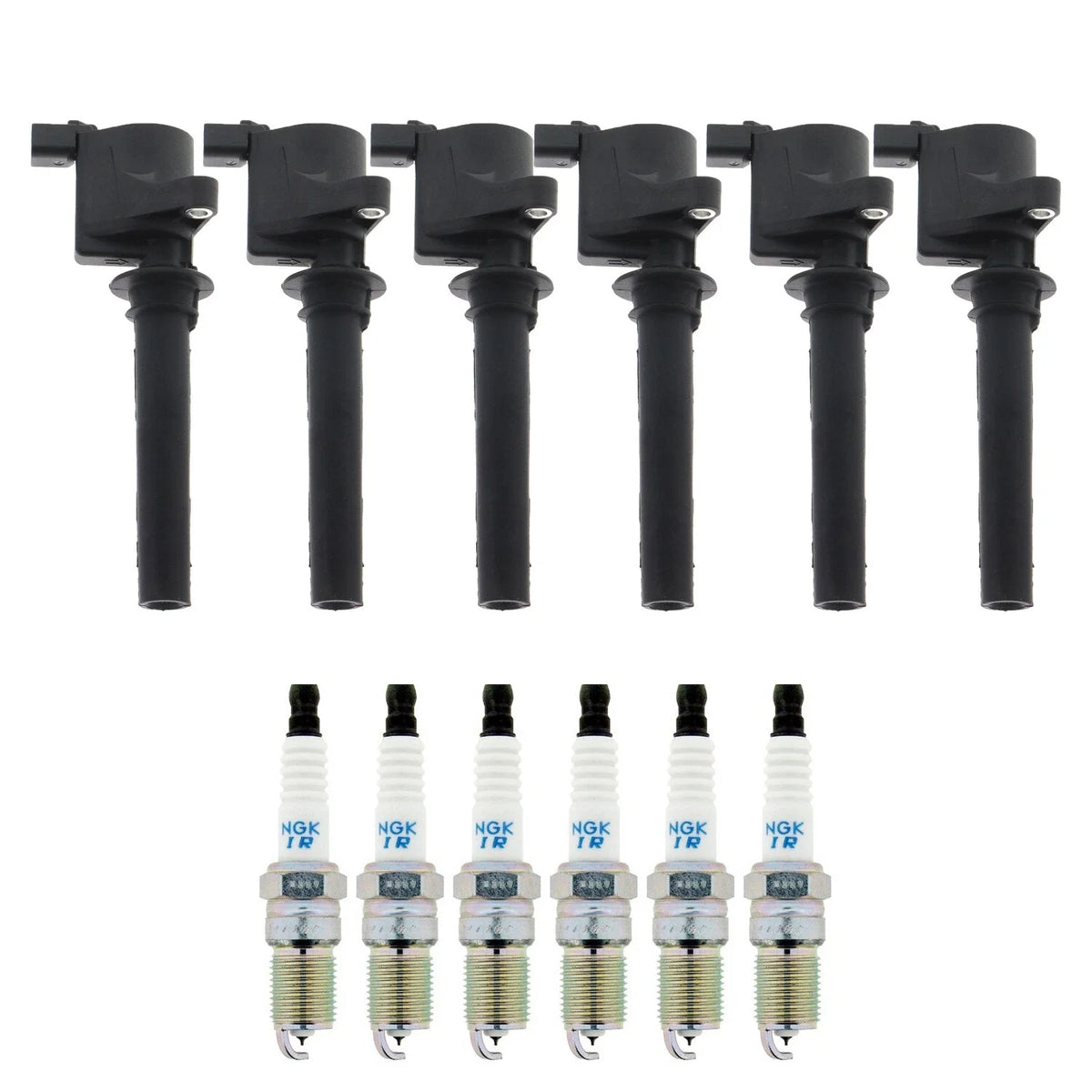 Set of 6 Ignition Coils & NGK Laser Iridium Spark Plugs for Mazda Tribute (2001–2008)