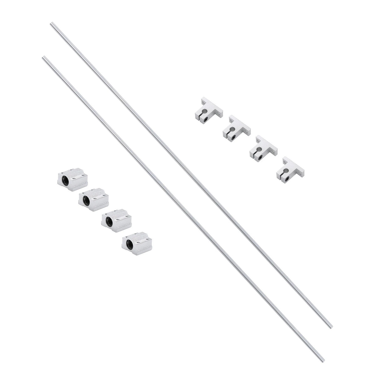 2Pcs Rail Guide 8x750mm with 4 SCS8UU Ball Bearings & SK8 Support