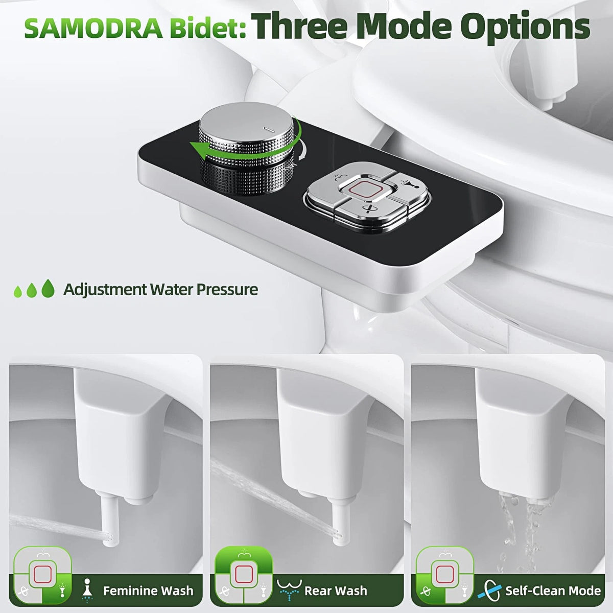 Bidet Attachment for SAMODRA (Non-Electric, Cold, 22.05 Inch x 6.3 Inch)