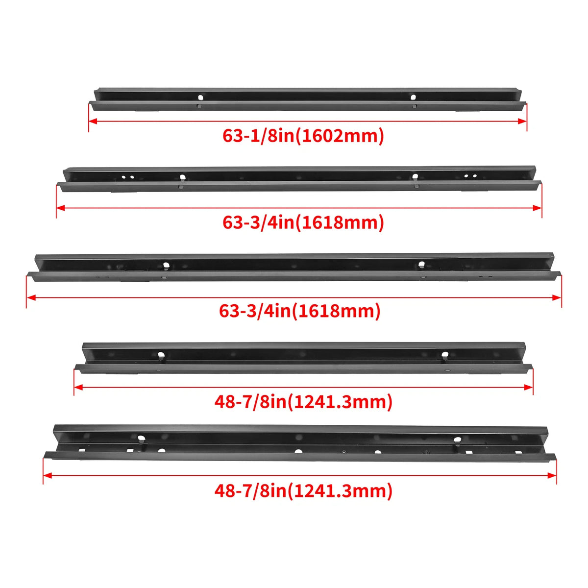 8ft Bed Floor Support Rails for Chevy Silverado/GMC Sierra 1500/2500/HD (1999–2007)