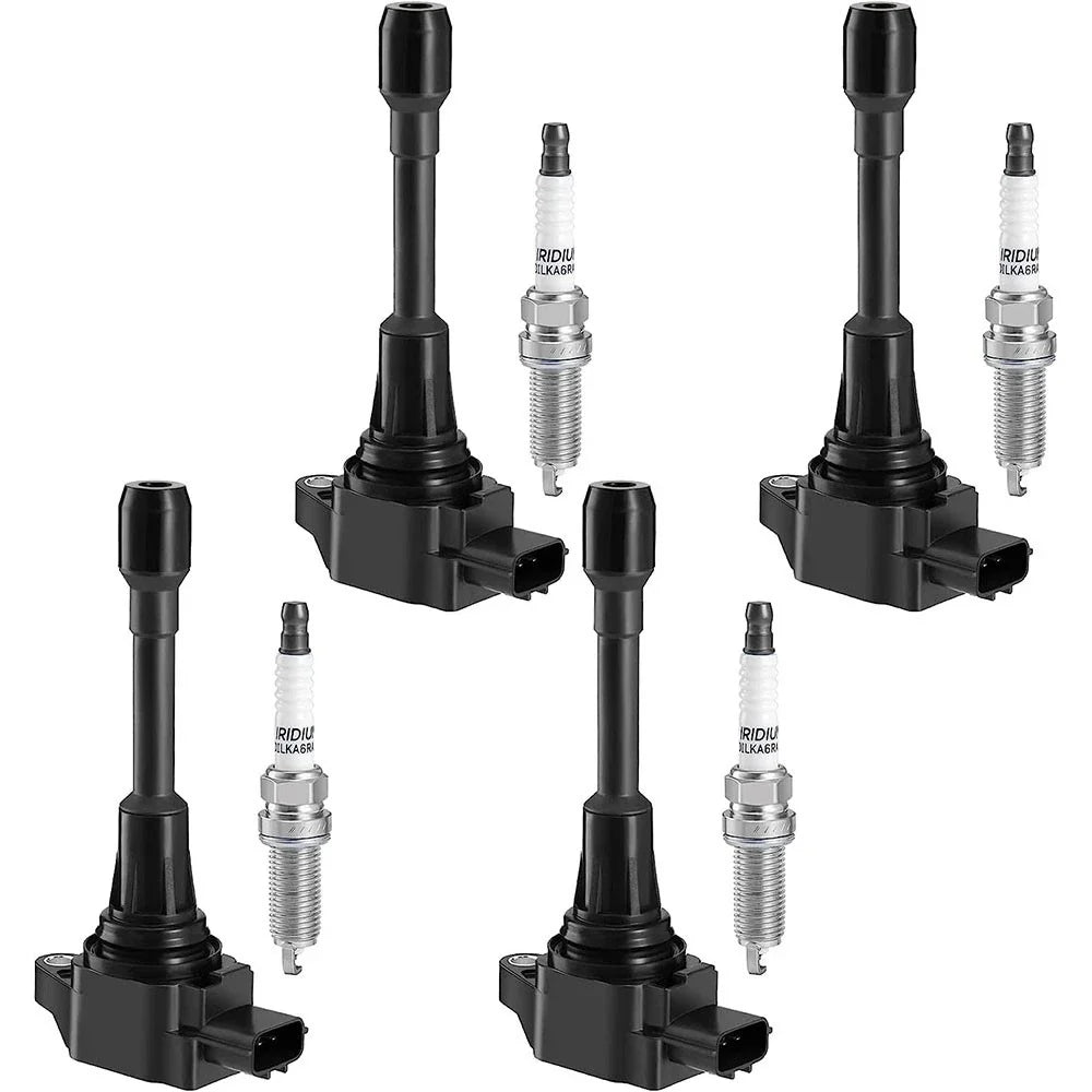 Set of 4 Ignition Coils and Spark Plugs for Nissan Sentra (2013–2019)