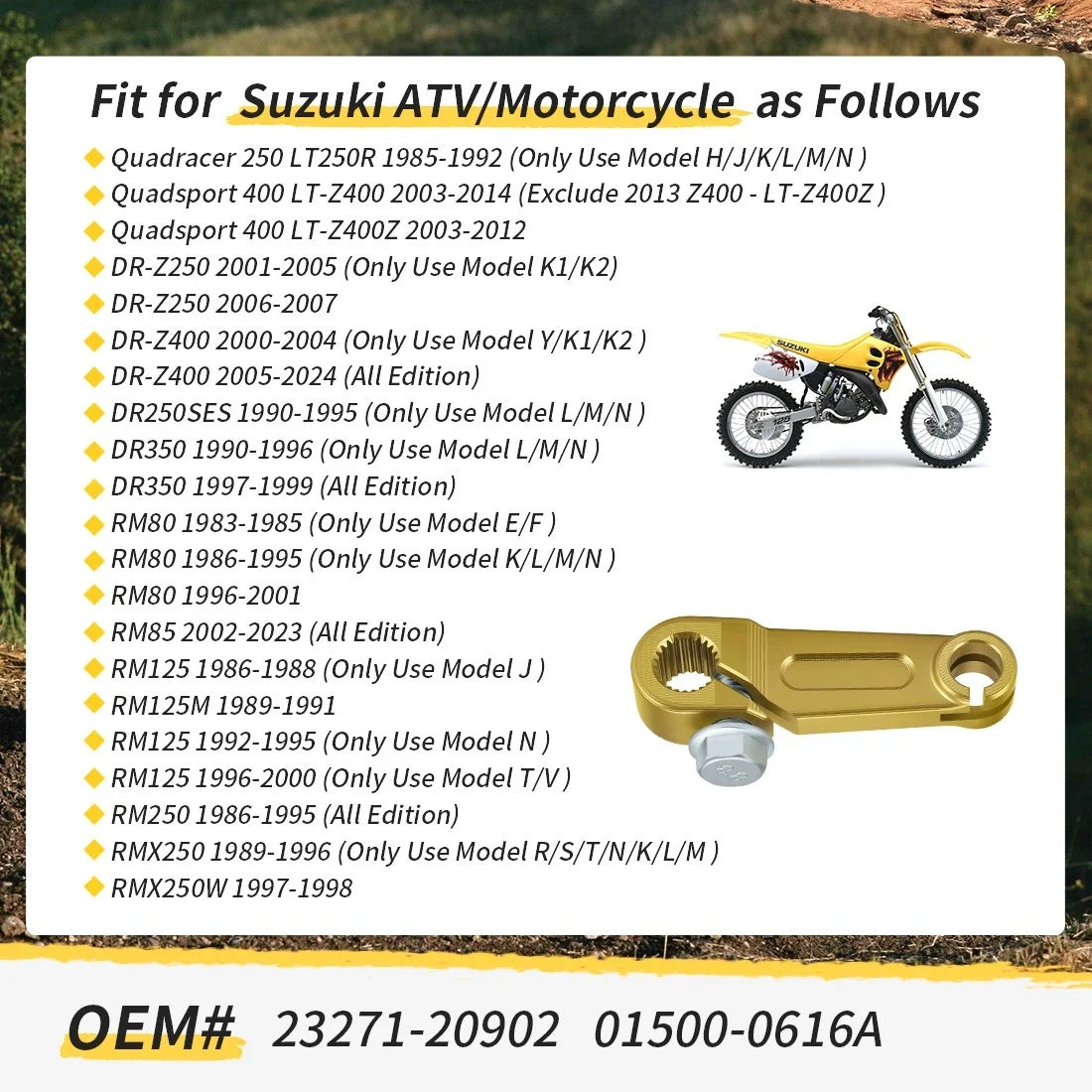 Clutch Release Arm for Suzuki DRZ400 LT-Z 400 RM80 RM85 DR350 (1990–2006) 23271-20902