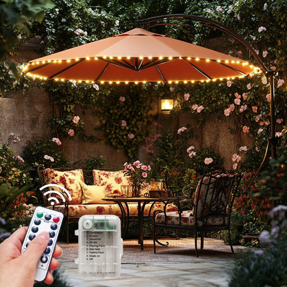 2X Cordless LED Patio Umbrella Lights 28.5 Feet Warm White