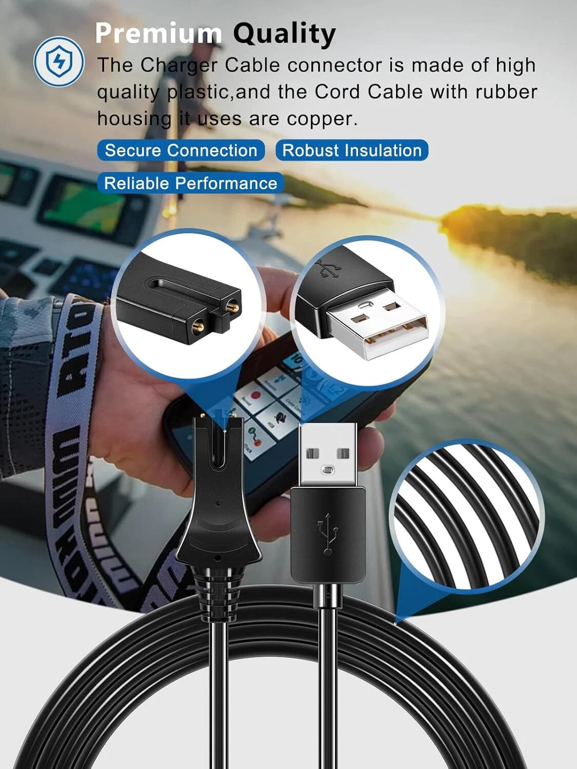 Charging Cable for Minn Kota i-Pilot Link Remote Control (1866460)