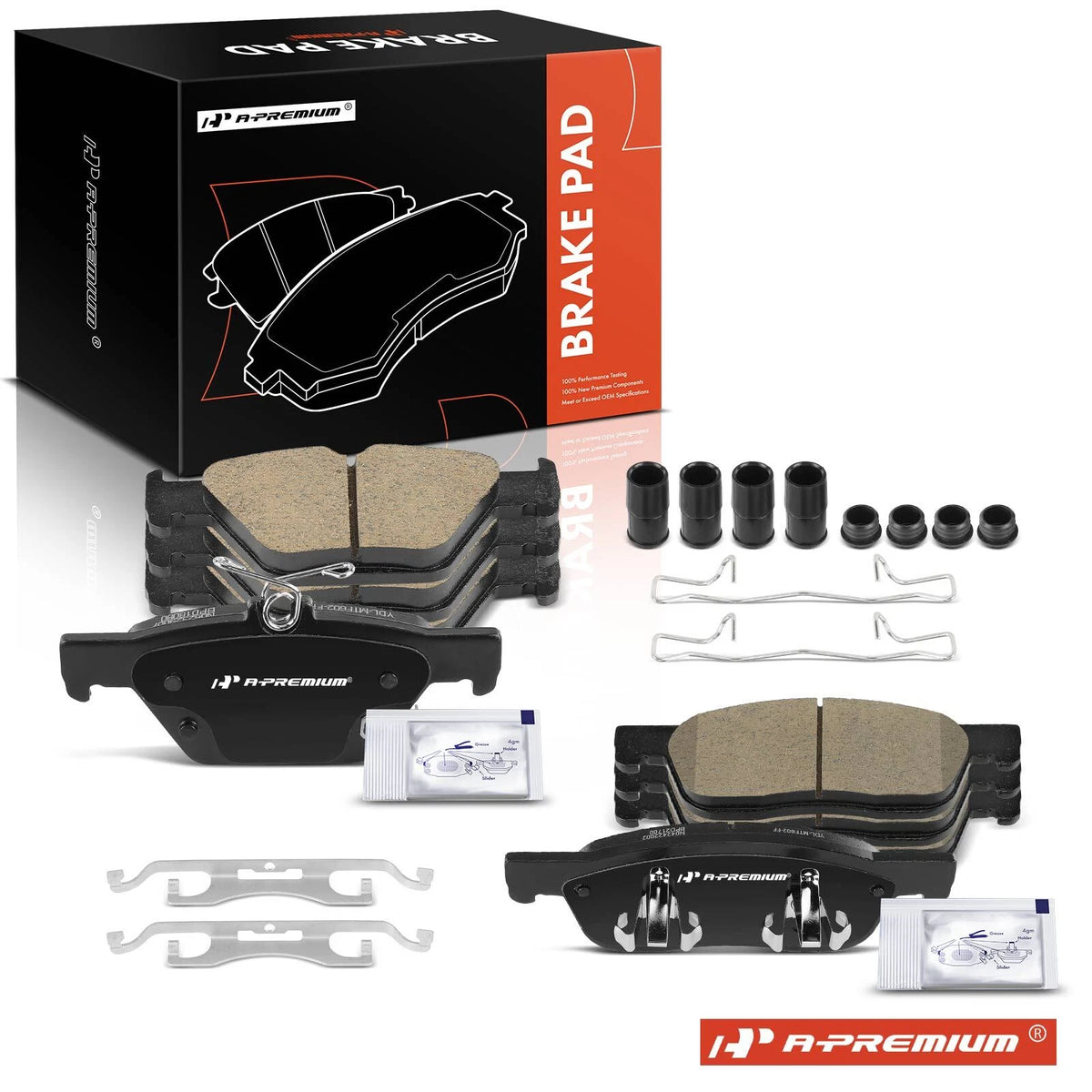 Set of 8 Ceramic Brake Pads for Subaru Ascent (2019–2022) 10518080, D1808, D2170
