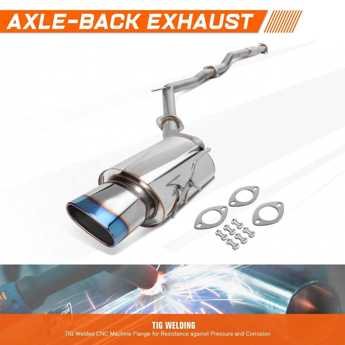 Burnt Muffler Tip Catback Exhaust System for Nissan Altima 2002–2006 QR25DE