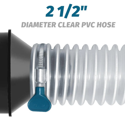 2-1/2" x 20' Heavy Duty PVC Dust Collection Hose for Woodworking (Clear & Flexi)