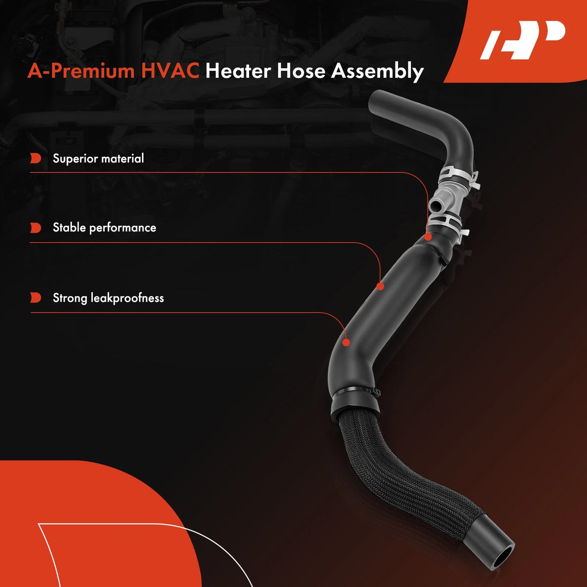 HVAC Heater Hose with Clamps for Ford E-350 E-450 Super Duty (2005–2010)
