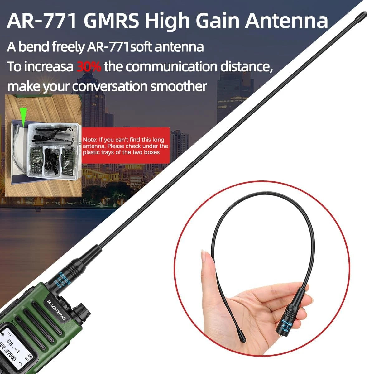 2X BAOFENG GM-15 Pro 8W GMRS Radio Handheld Walkie Talkie Green
