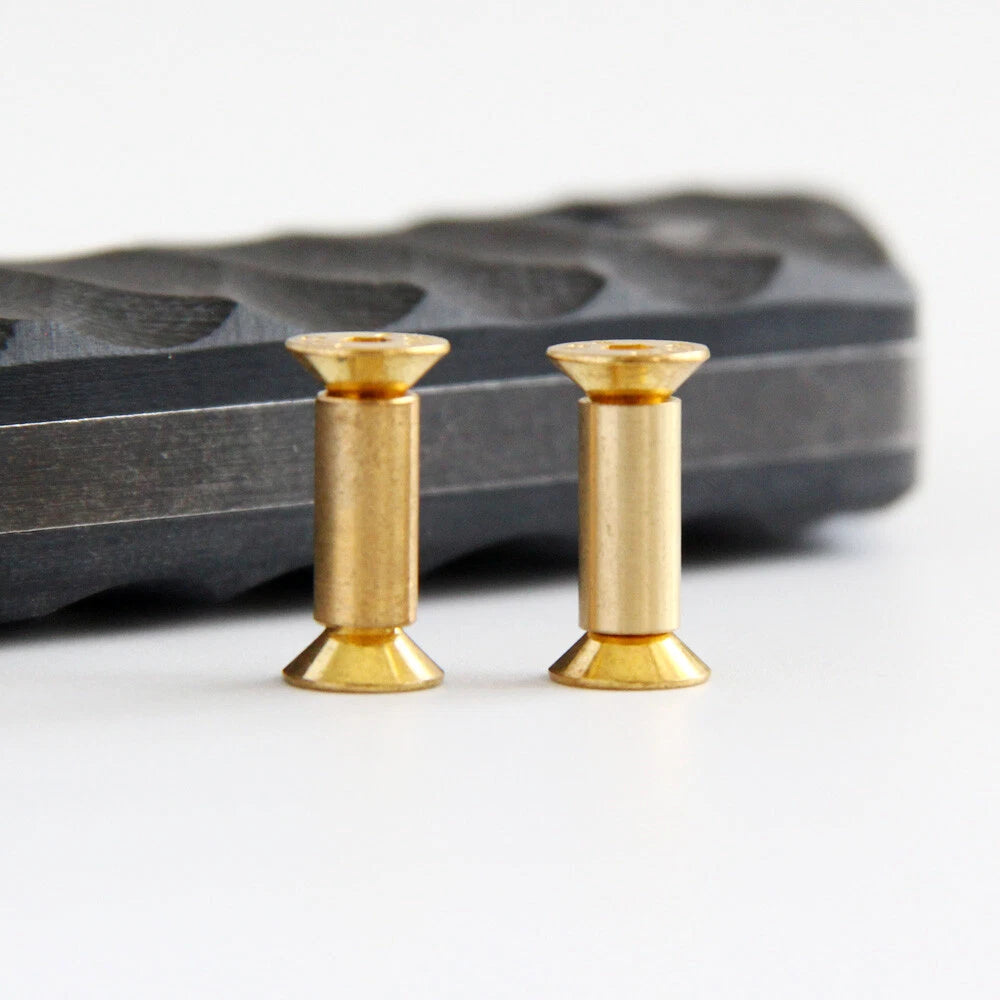 10PC Brass Knife Handle Pin Rivets Fastening Screws Lock Flat Hex Head