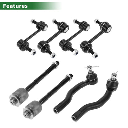 8pcs Front Suspension Kit Tie Rod End Sway Bar Link for Ford Edge (2007–2010)