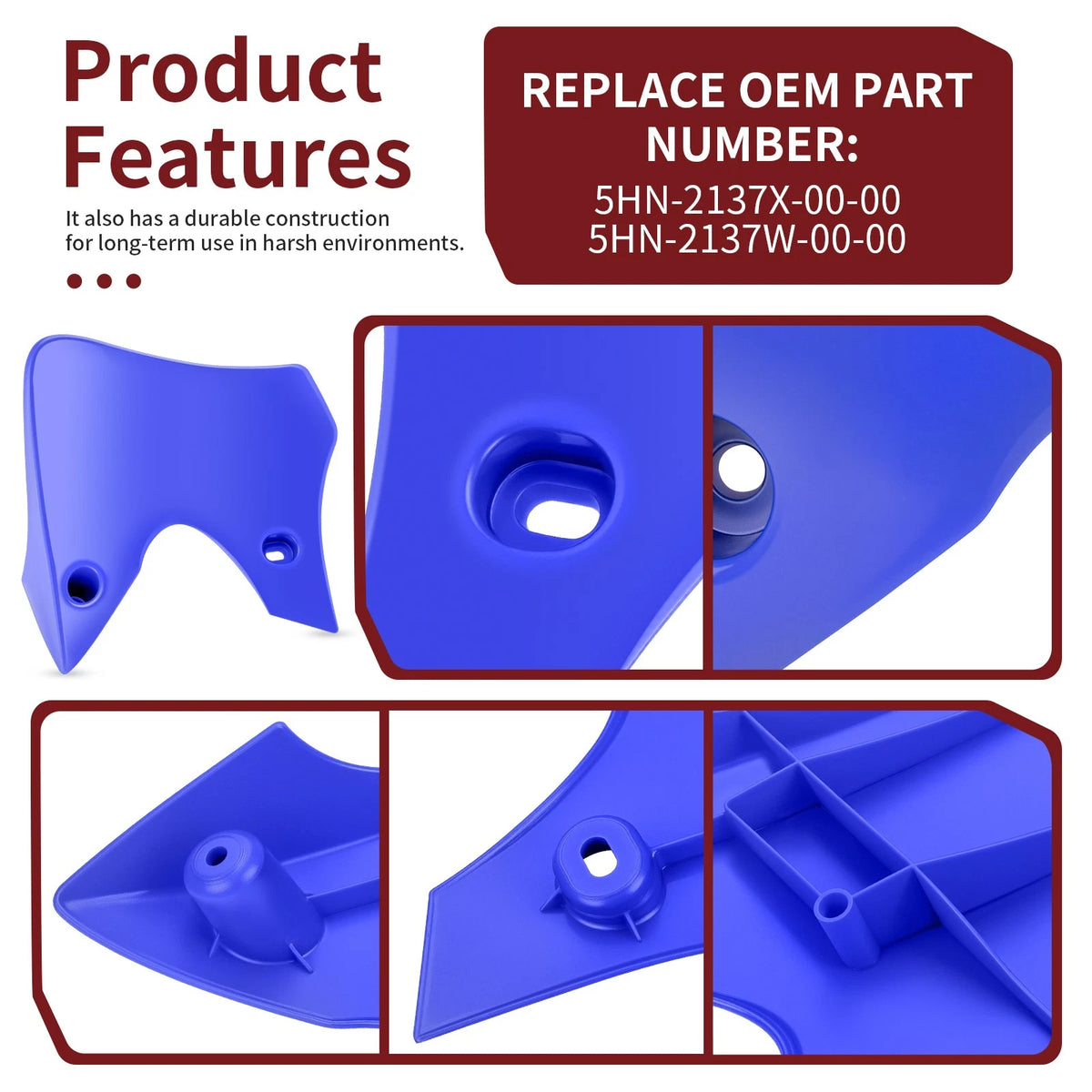 Tank Shroud Air Scoop Set for Yamaha TT-R 90 90E (2000–2007) 5HN-2137X-00-00, 5HN-2137W-00-00