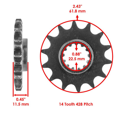 Drive Chain & Sprockets Kit for Suzuki DR-Z125L (2003–2016) EG3472FS183XO
