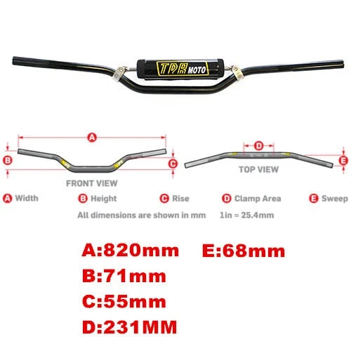 Handlebar for XR70 CRF50 KX65 KLX110 SDG SSR 125cc Taotao Dirt Bike