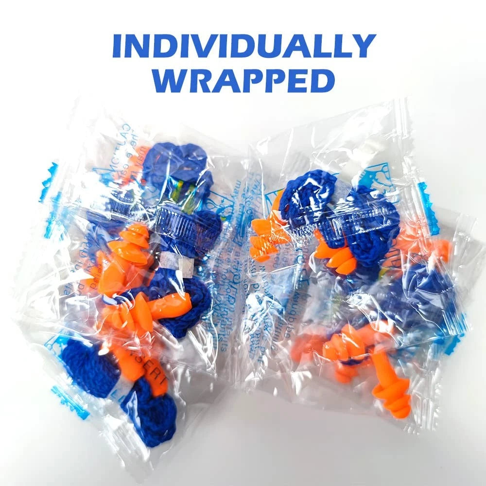 12 Pairs Corded Silicone Ear Plugs for Noise Reduction (Pack of 12)