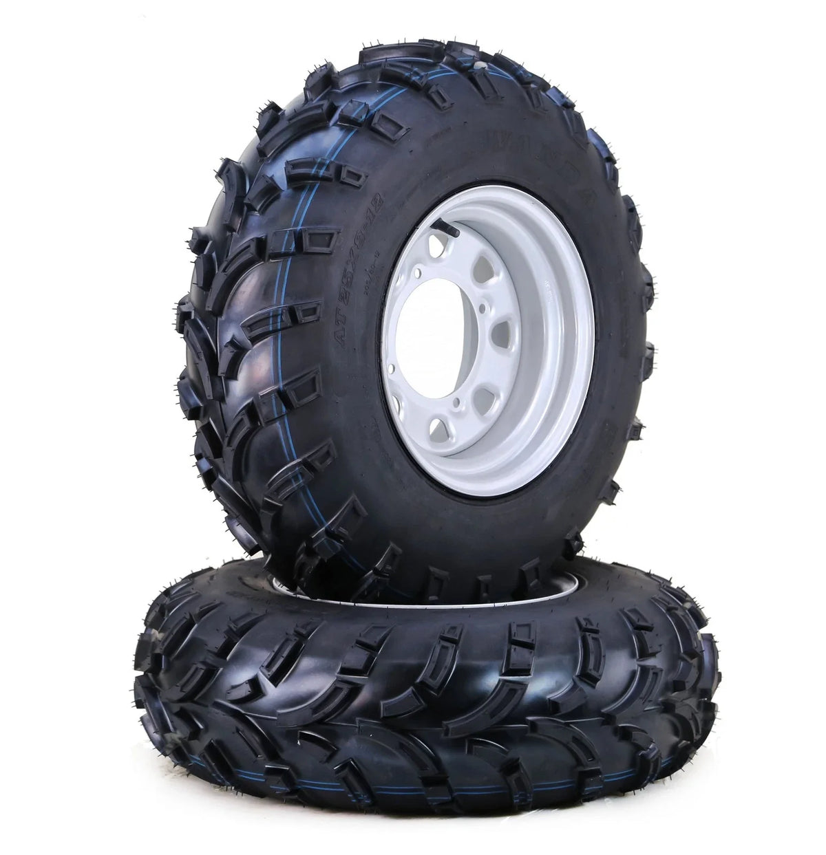 Set of 4 WANDA ATV Tires & Wheels 26X8-12 26X10-12 6-Ply 4-156 PCD Silver