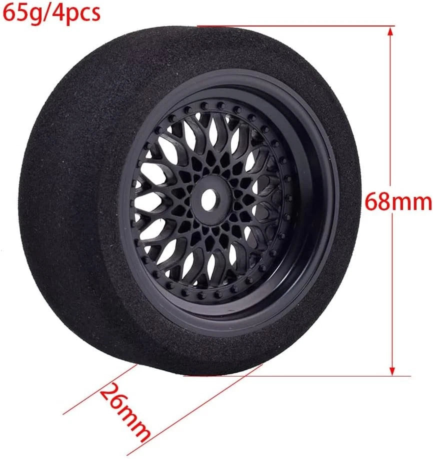 4Pcs Foam Tires & 9003 Wheel Rims 12mm Hex for HSP HPI RC Racing