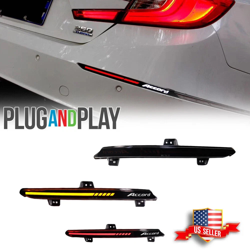 Smoked LED Reflector Tail Brake Lights for Honda Accord (2018–2022)
