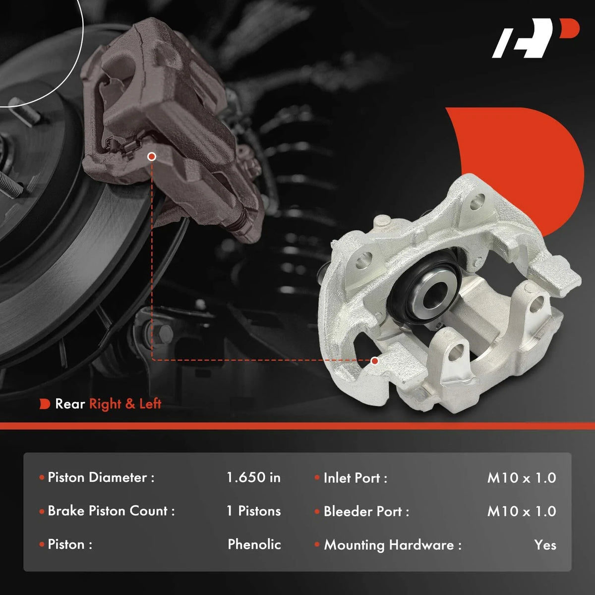 Rear Right Disc Brake Caliper with Bracket for Mercedes S400 (2010–2013)