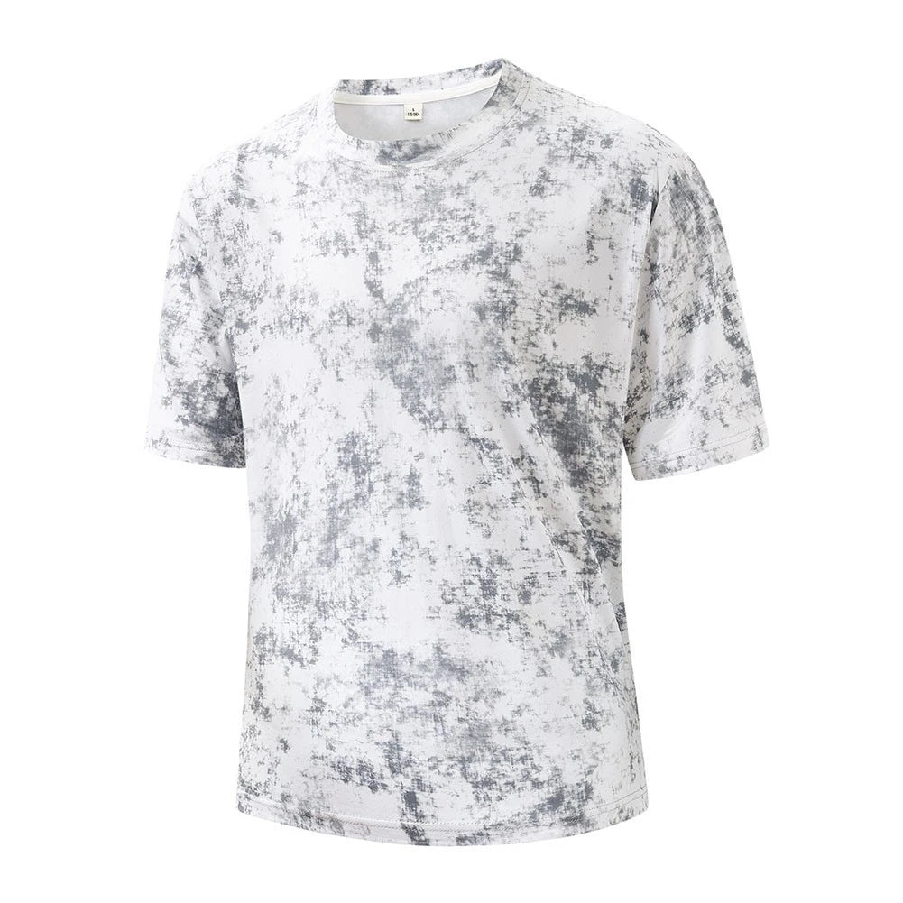 Casual Tie Dye T-Shirt for Men - Loose Fit, Short Sleeve, Quick Dry